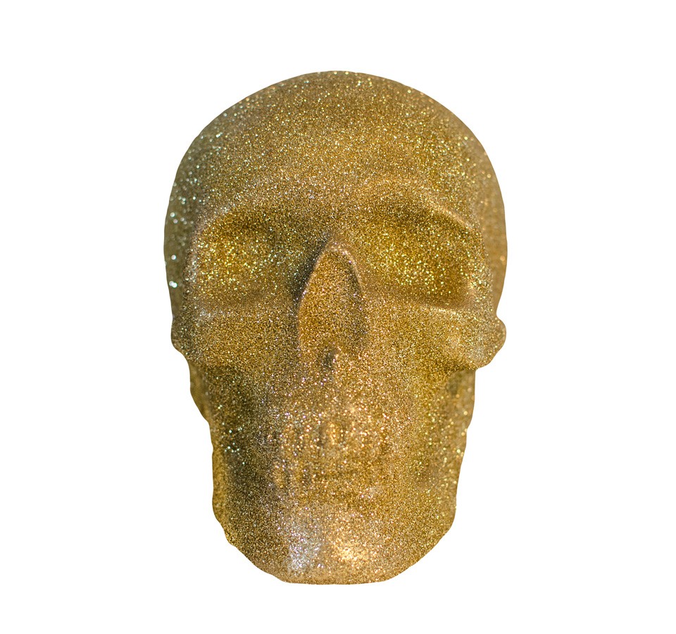 Gold Glitter Skull