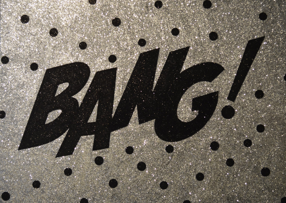 Bang! Glitter painting by Barbara Smith