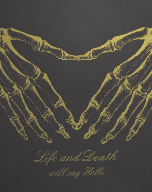 Life and Death Will Say Hello (Gold on Black) - Screenprint by Barbara Smith