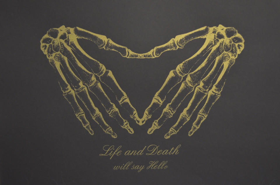 Life and Death Will Say Hello (Gold on Black) - Screenprint by Barbara Smith